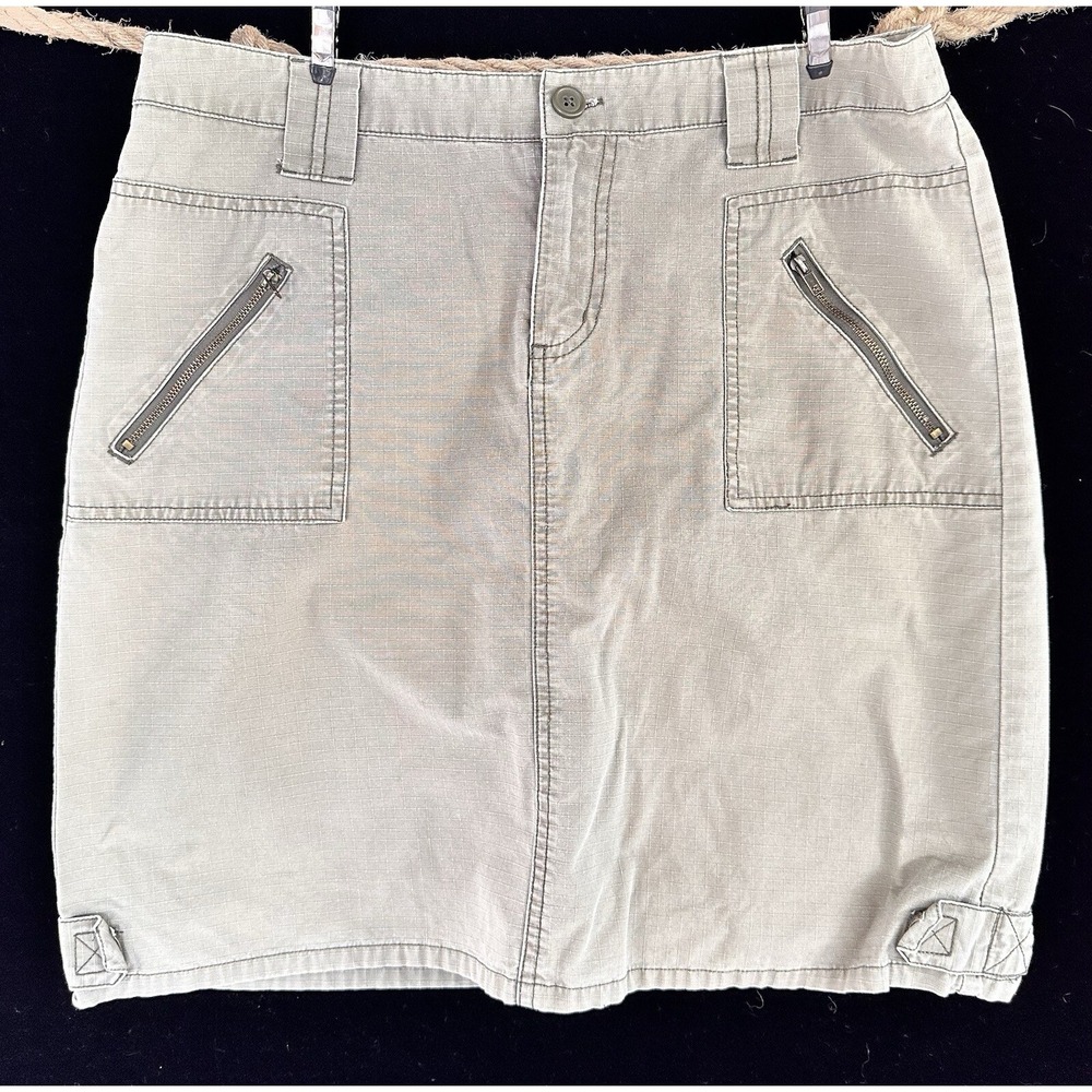 MOSSIMO Safari Short Skirt Olive Green Hiking Women's Sz 11 Cotton Nylon